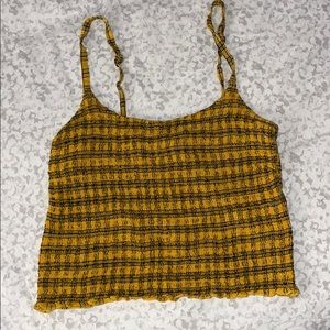 Black and yellow plaid crop top L